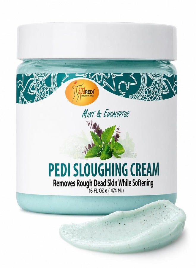 SPA REDI Exfoliating Foot Cream - Pumice & Amino Acid Callus Remover for Dry, Cracked Heels | Dual-Action Sloughing & Deep Hydration | Mint & Eucalyptus | Cruelty-Free | Made in USA | 16 oz - Image 1