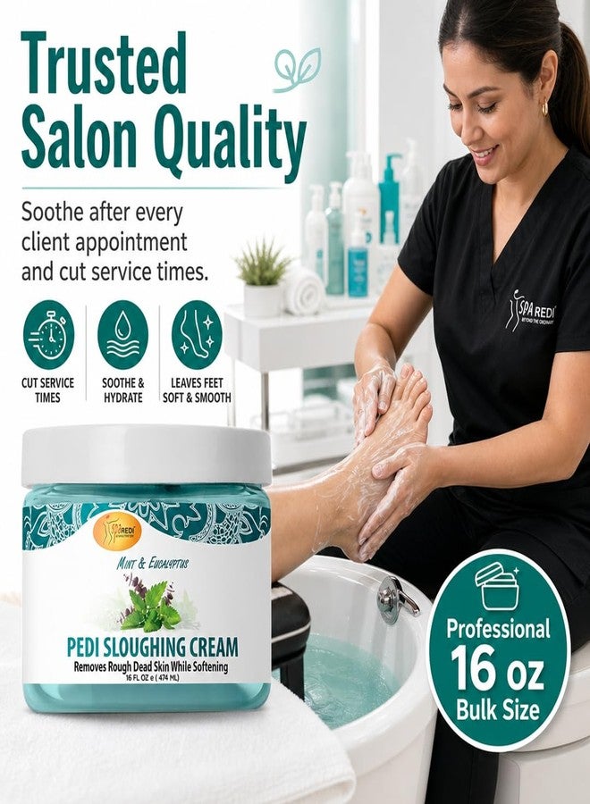 SPA REDI Exfoliating Foot Cream - Pumice & Amino Acid Callus Remover for Dry, Cracked Heels | Dual-Action Sloughing & Deep Hydration | Mint & Eucalyptus | Cruelty-Free | Made in USA | 16 oz - Image 5
