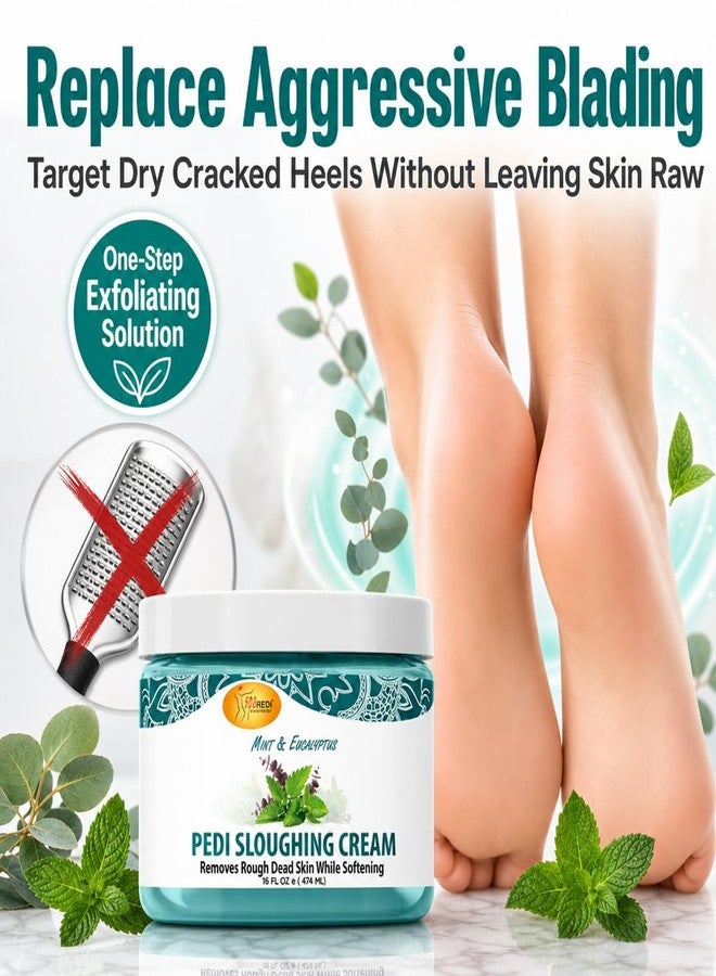 SPA REDI Exfoliating Foot Cream - Pumice & Amino Acid Callus Remover for Dry, Cracked Heels | Dual-Action Sloughing & Deep Hydration | Mint & Eucalyptus | Cruelty-Free | Made in USA | 16 oz - Image 3