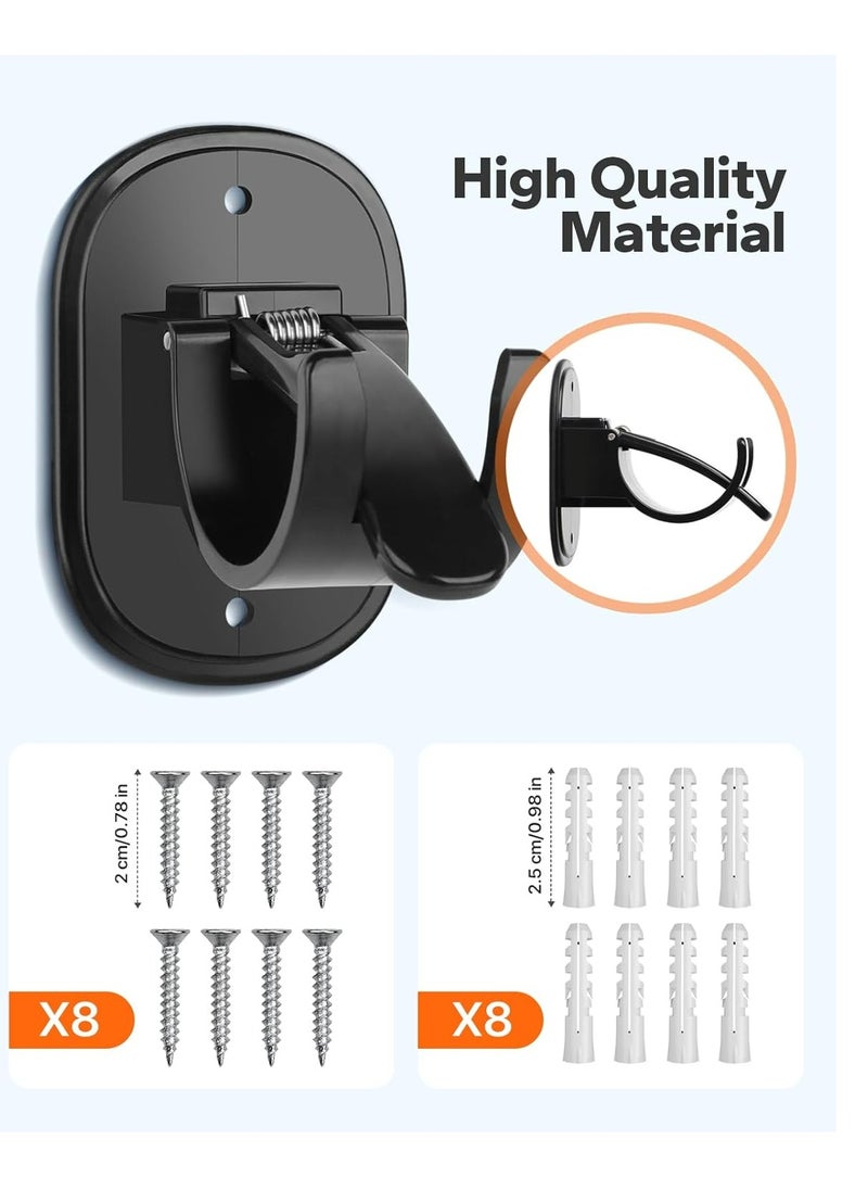 Oasisgalore - Self Adhesive Curtain Rod Bracket，Curtain Rod Holders Hooks No drilling on Wall For Home(4 Pieces, Black) - Image 1