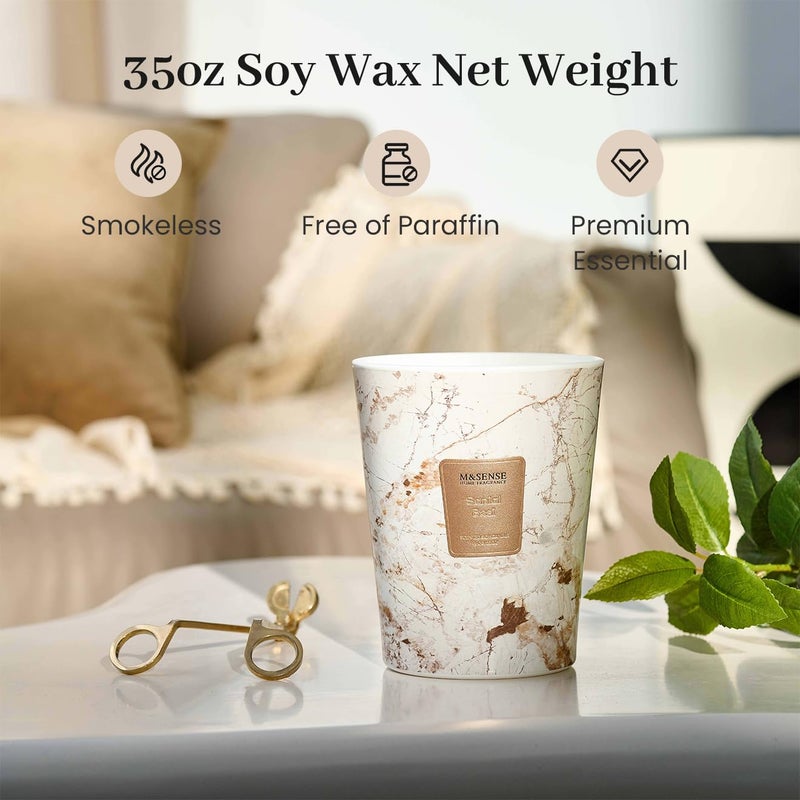 M&SENSE Extra Large Candle 35oz 150H Santal Scented 3-Wick Highly Scented Jar Candles, XL Candle for Home Decor, Long Lasting Aromatherapy Candle for Stress Relief, Meditation - Image 4