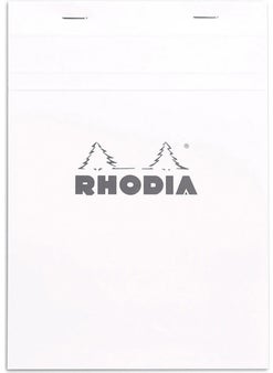 Rhodia Basics A6 Stapled White Checkered Notebook RB13201 
