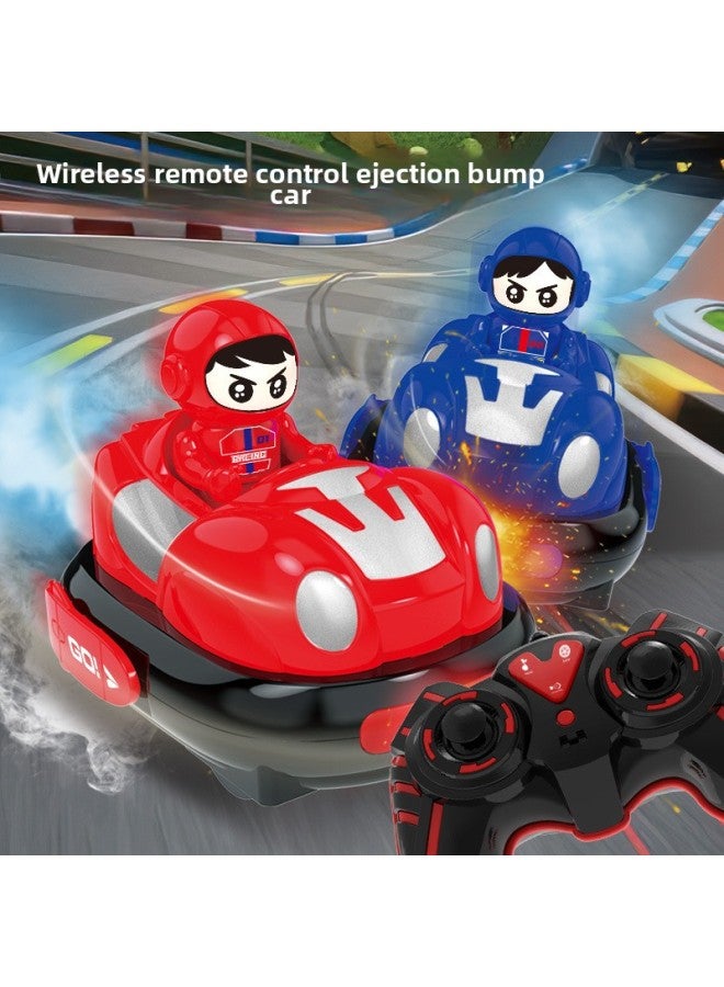 Bumper Car Remote Control Car Double Battle Parent-child Children's Racing Drift Off-road Electric Carting Car Toy Boy-Color:One-click Spray - Fun Skills [egg Boy Bump Car - Blue] Gift Box-Scale:2 Sets Of Body Batteries [90 Minutes Of Battery Life] Free 2 Remote Control Batteries  - Image 2