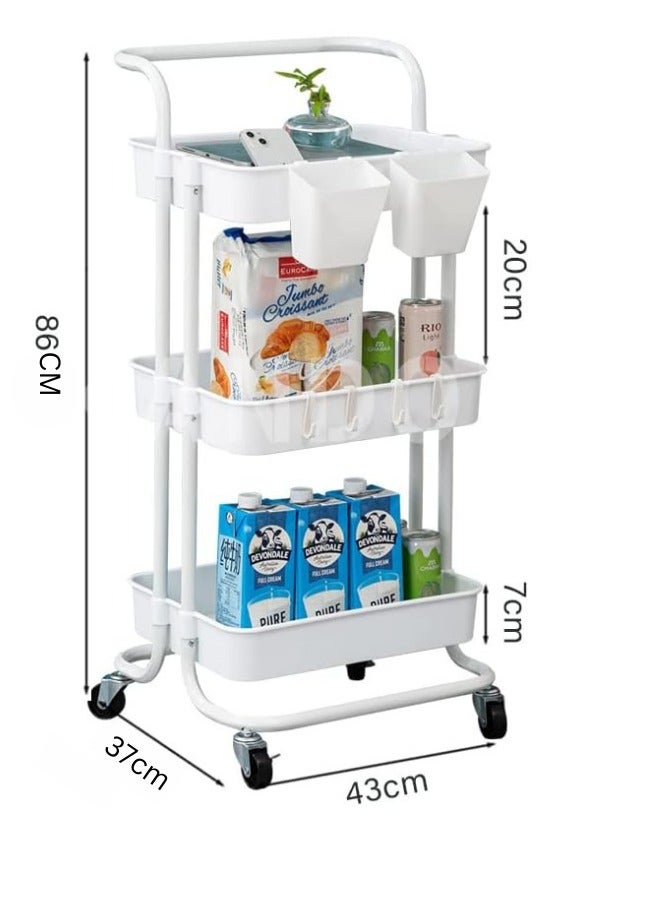 Prince 3 Tier Utility Cart Rolling Storage - Image 2