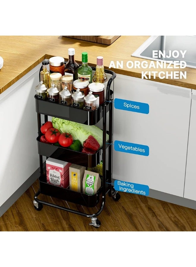 Prince 3 Tier Utility Cart Rolling Storage - Image 3