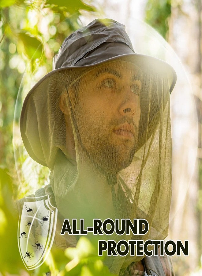 Comhats Net Fly Fishing Hat Summer Sun UV Exploring Men Nylon Bucket Hiking Boating Gardening Veil Hats Army Green - Image 2