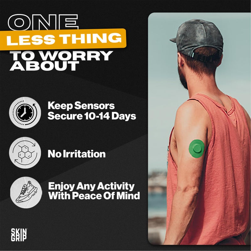 Skin Grip Freestyle Libre 2 Sensor Covers & Lingo CGM â€“ Waterproof and Sweatproof Adhesive for 10-15 Days, Pre-Cut Medical Tape, Continuous Glucose Monitor Patch â€“ 20 Pack, Rainbow Pack - Image 3
