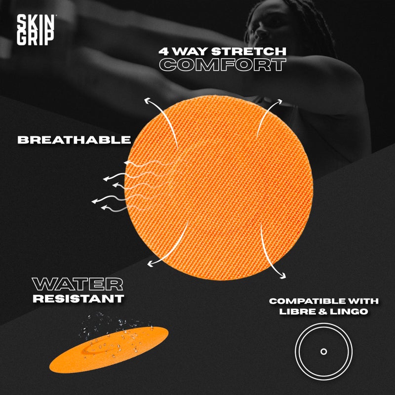 Skin Grip Freestyle Libre 2 Sensor Covers & Lingo CGM â€“ Waterproof and Sweatproof Adhesive for 10-15 Days, Pre-Cut Medical Tape, Continuous Glucose Monitor Patch â€“ 20 Pack, Rainbow Pack - Image 2