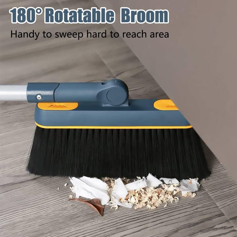 Angju Broom and Dustpan Set for Home, Long Handle Lightweight 180 Degree Rotating Broom Set Indoor, with Cloth Gripper for Kitchen Home Office Lobby Floor Sweeping - Image 5
