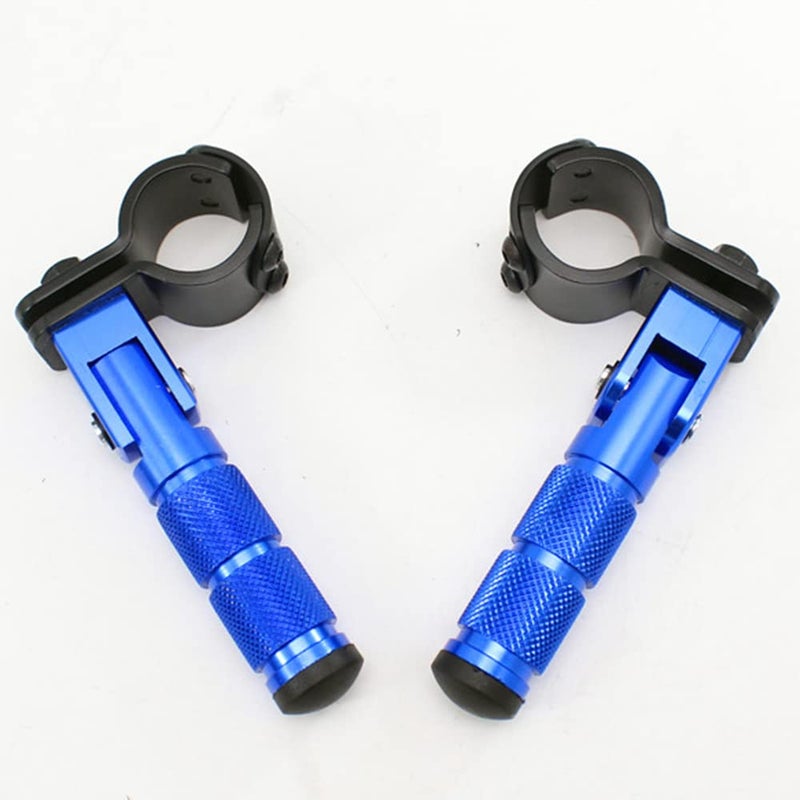 Universal Motorcycle Folding Rearsets Folded Motorbike Footrest Bicycle Footpegs Foot Pegs Pedal Blue
