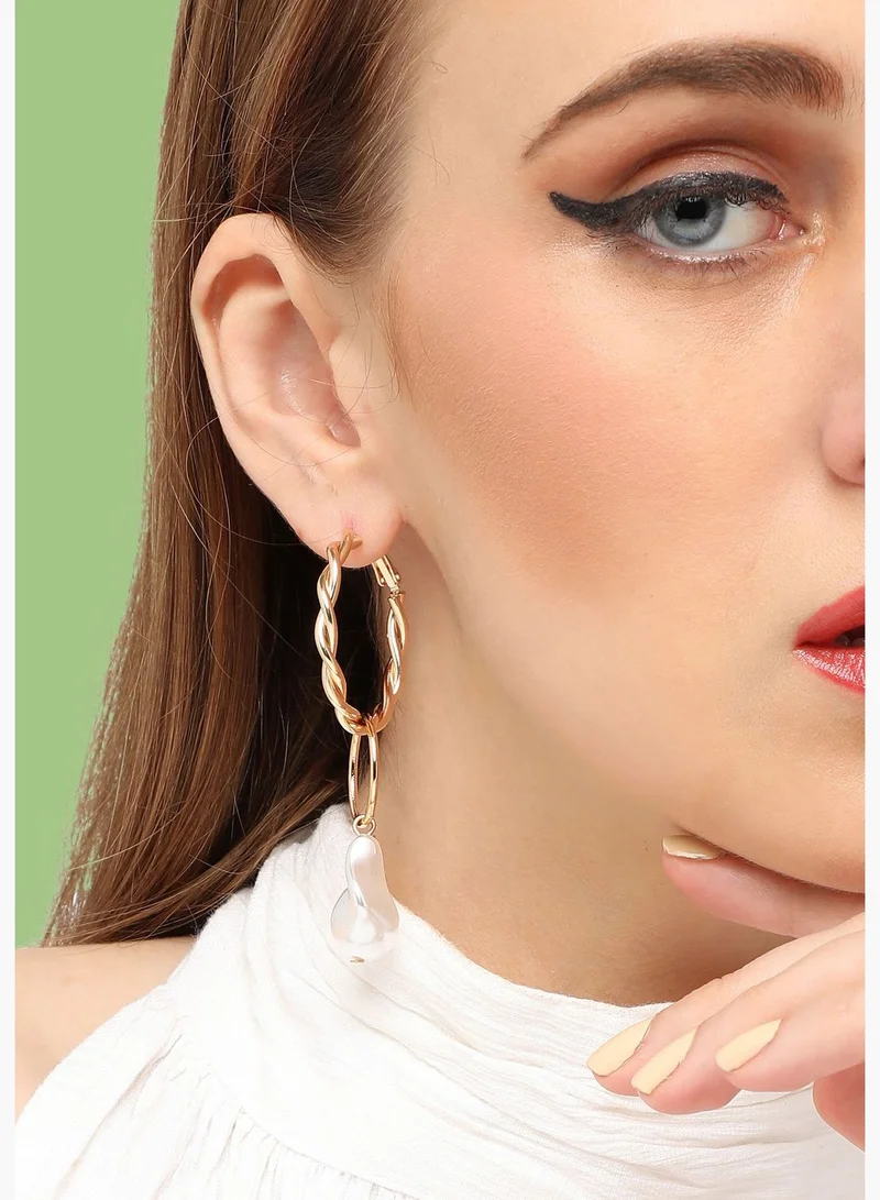 SOHI Gold Plated Party Designer Stone Drop Earring For Women