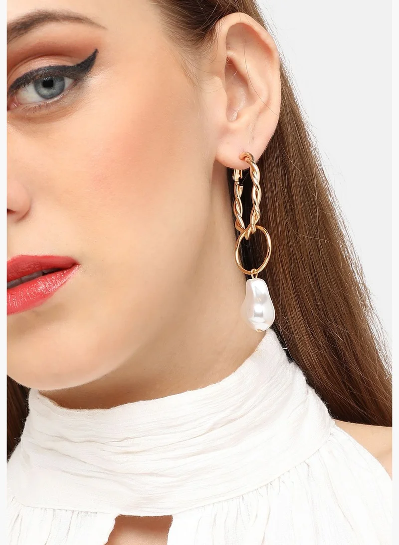 SOHI Gold Plated Party Designer Stone Drop Earring For Women