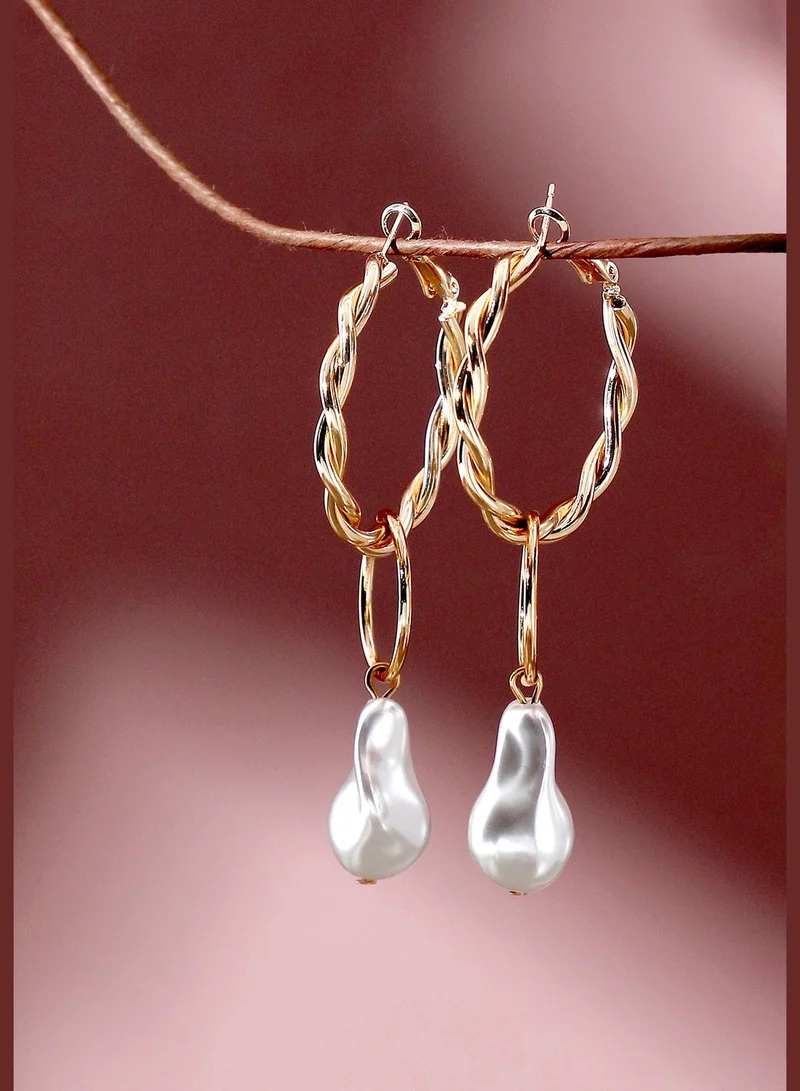 SOHI Gold Plated Party Designer Stone Drop Earring For Women
