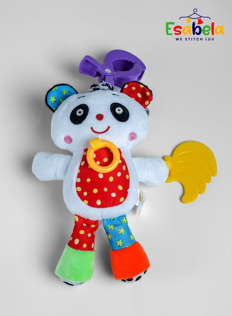 Esabela Colorful Voice Panda Teether Baby Toy, Musical Sensory Plush Toy for Newborns, Vibrating Infant Crib Toy, Soft Developmental Rattle, Soothing Stuffed Animal, Unisex Gift for Kids, Washable Toddler Toy, Interactive Plush, Early Learning Toy, 2–5 Years - Image 4