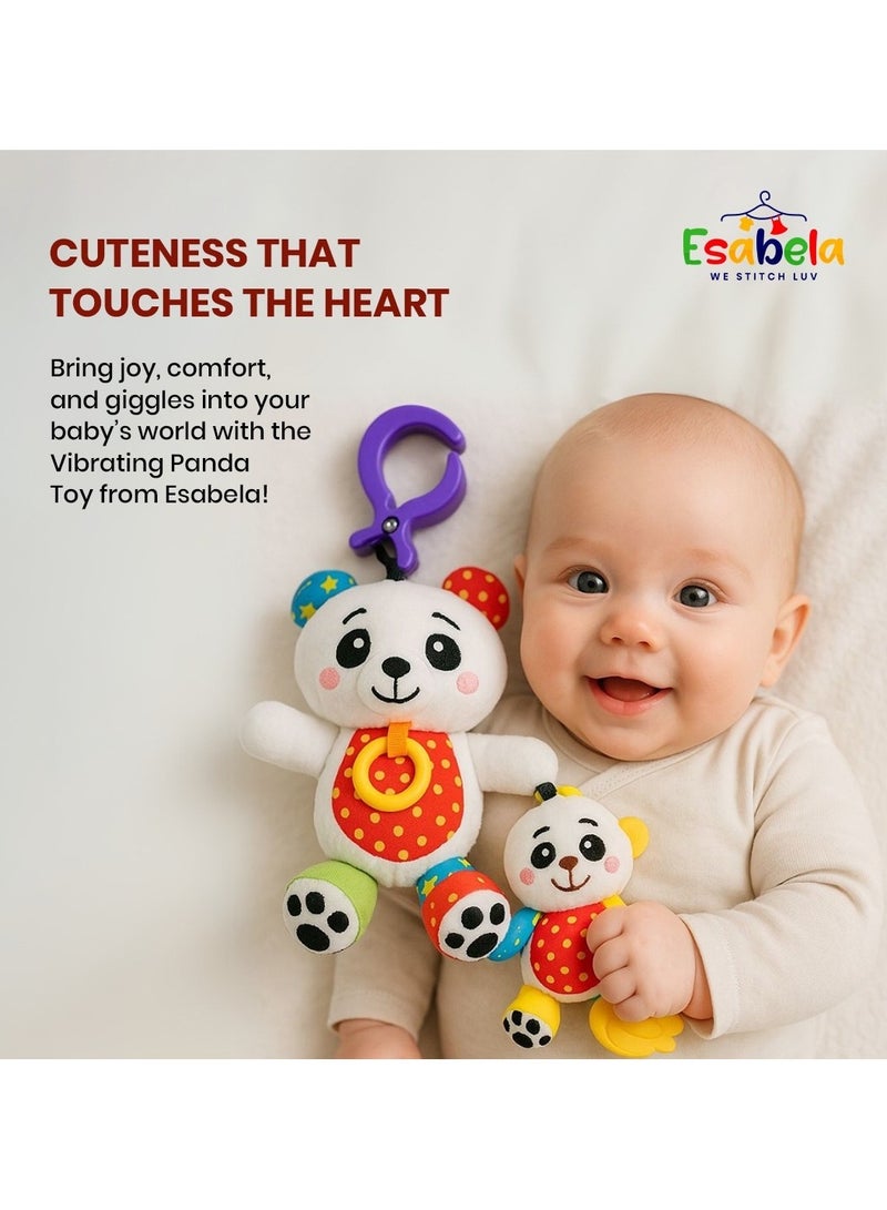 Esabela Colorful Voice Panda Teether Baby Toy, Musical Sensory Plush Toy for Newborns, Vibrating Infant Crib Toy, Soft Developmental Rattle, Soothing Stuffed Animal, Unisex Gift for Kids, Washable Toddler Toy, Interactive Plush, Early Learning Toy, 2–5 Years - Image 3