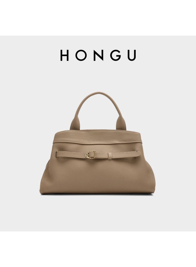 Hongu Women's Genuine Leather Shoulder Handbag Commuter Elegant Crossbody Tote Birthday Gift - Image 3