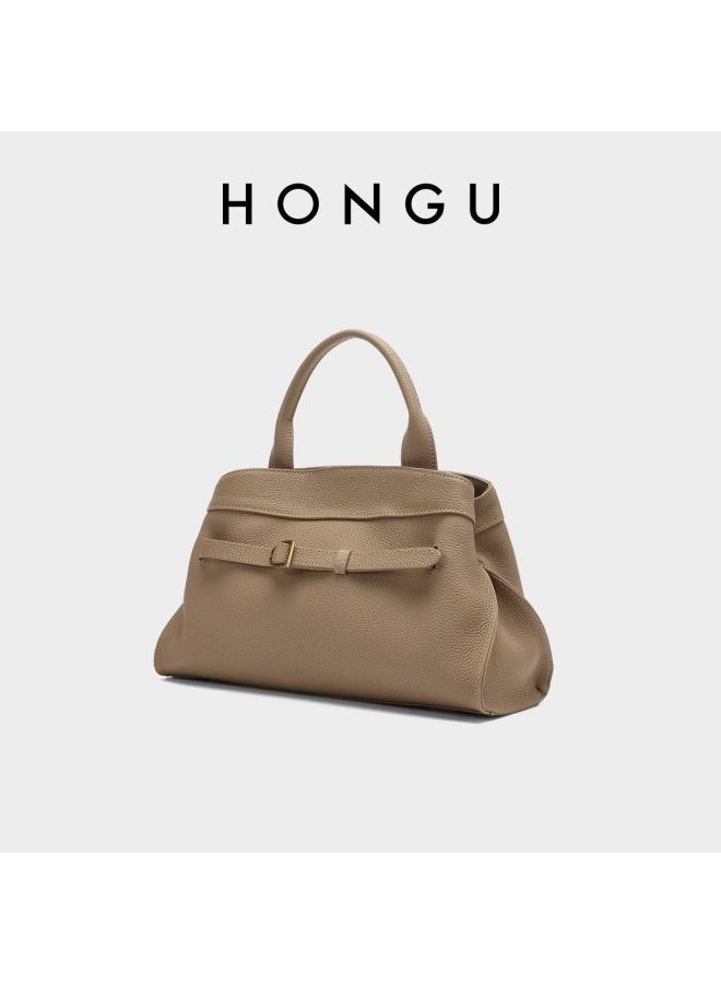 Hongu Women's Genuine Leather Shoulder Handbag Commuter Elegant Crossbody Tote Birthday Gift - Image 4