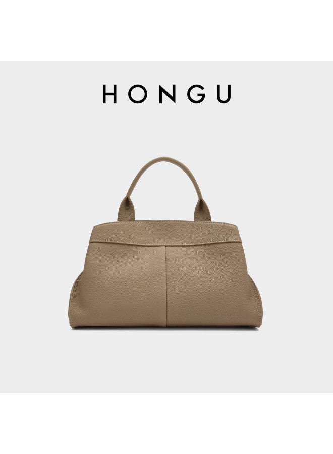 Hongu Women's Genuine Leather Shoulder Handbag Commuter Elegant Crossbody Tote Birthday Gift - Image 5