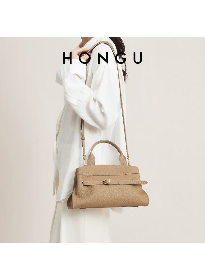Hongu Women's Genuine Leather Shoulder Handbag Commuter Elegant Crossbody Tote Birthday Gift - Image 1