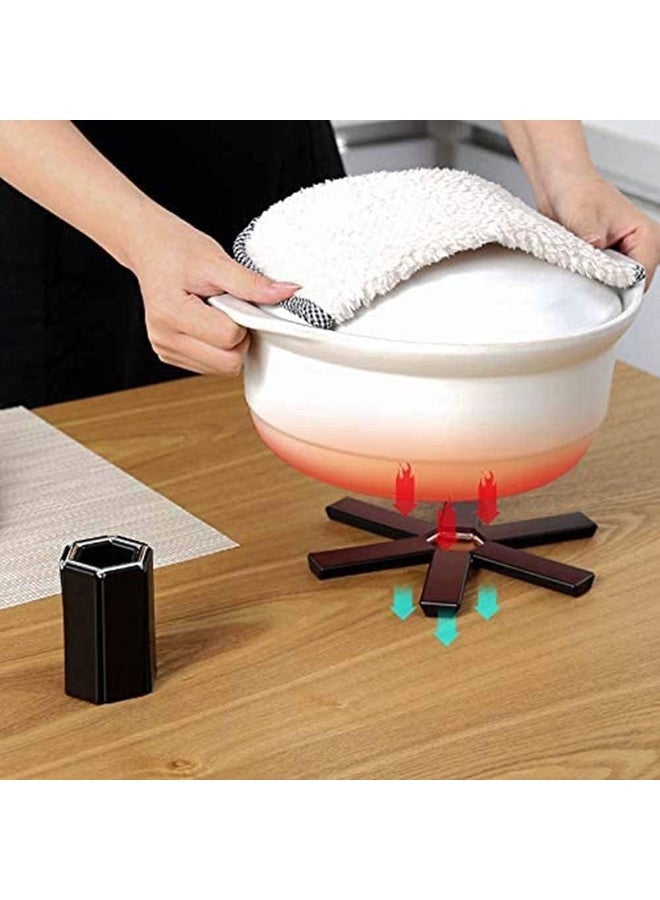 FENGFREE Heat Insulation Pad, Creative Folding Placemats, Bowl Cup Pad, Non-Slip Heat-Resistant Washable, Used Multi Purpose for Pots and Pans Kitchen Accessories Hot Dish Table Pot Holders  - Image 2