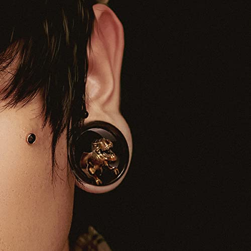 TBOSEN 2PCS Stainless Steel Dinosaur Flesh Tunnel Ear Gauge Stretcher Plug Jewelry Piercing Expander Gauges 2g - 1 inch 6mm-25mm - Image 4