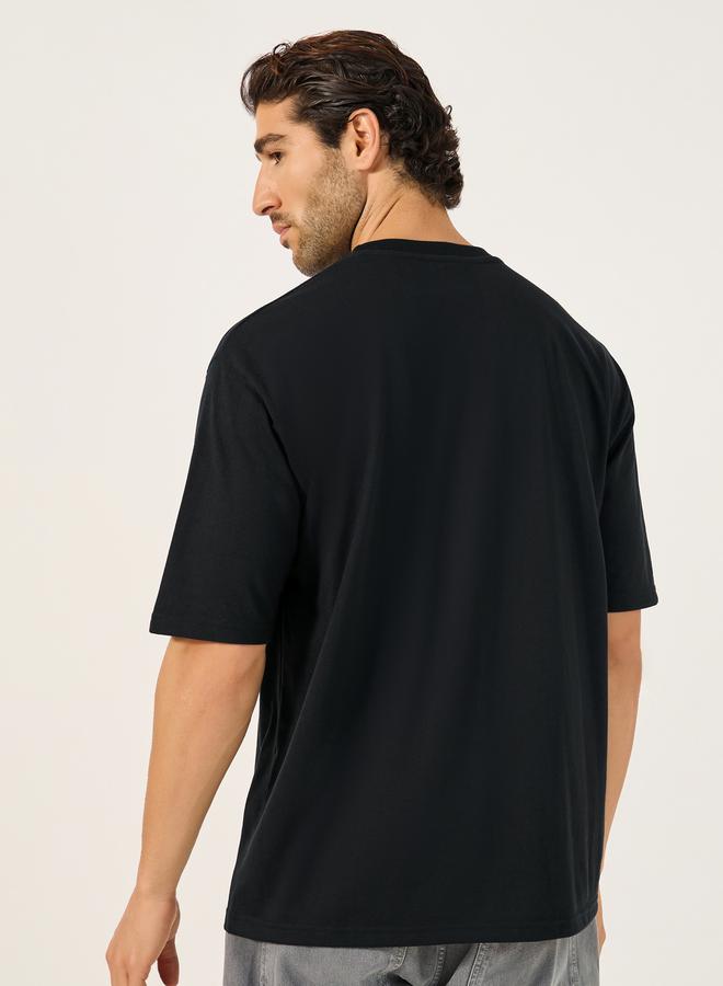 Styli Typography Print Short Sleeve Oversized T-Shirt  - Image 4