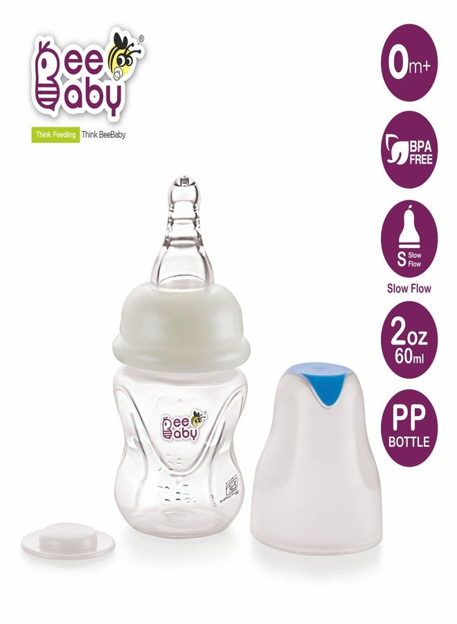 BEEBABY Anti-Colic Baby Feeding Bottle, Easy to Clean, Slow Flow Breast-Like Nipple for Baby, Infant and Newborn: 2 oz (60 ml) - Image 2