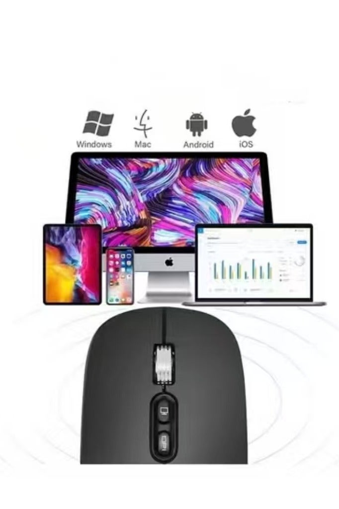 Mouse Bluetooth Wireless Mouse 2.4G Dual Mode Computer Mouse with USB Receiver for Laptop iPad MacOS PC Windows Android - Image 2