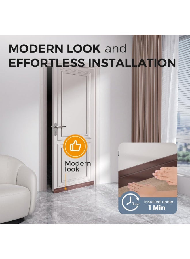 عبوتان من مانع تسرب الهواء للأبواب، 39 بوصة أسفل الباب لسد الفتحات، شريط عازل للصوت للأبواب، شريط مانع للتسرب للطقس، بني، مقاس 2 و - Image 5