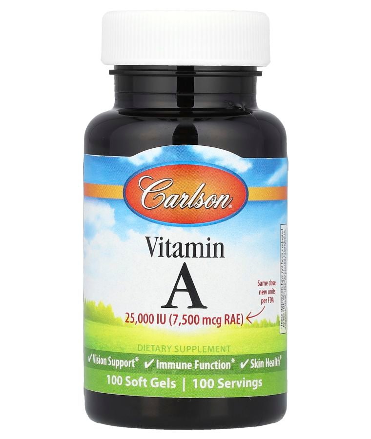 Vitamin A 7500 mcg RAE (25000 IU) 100 Soft Gels
