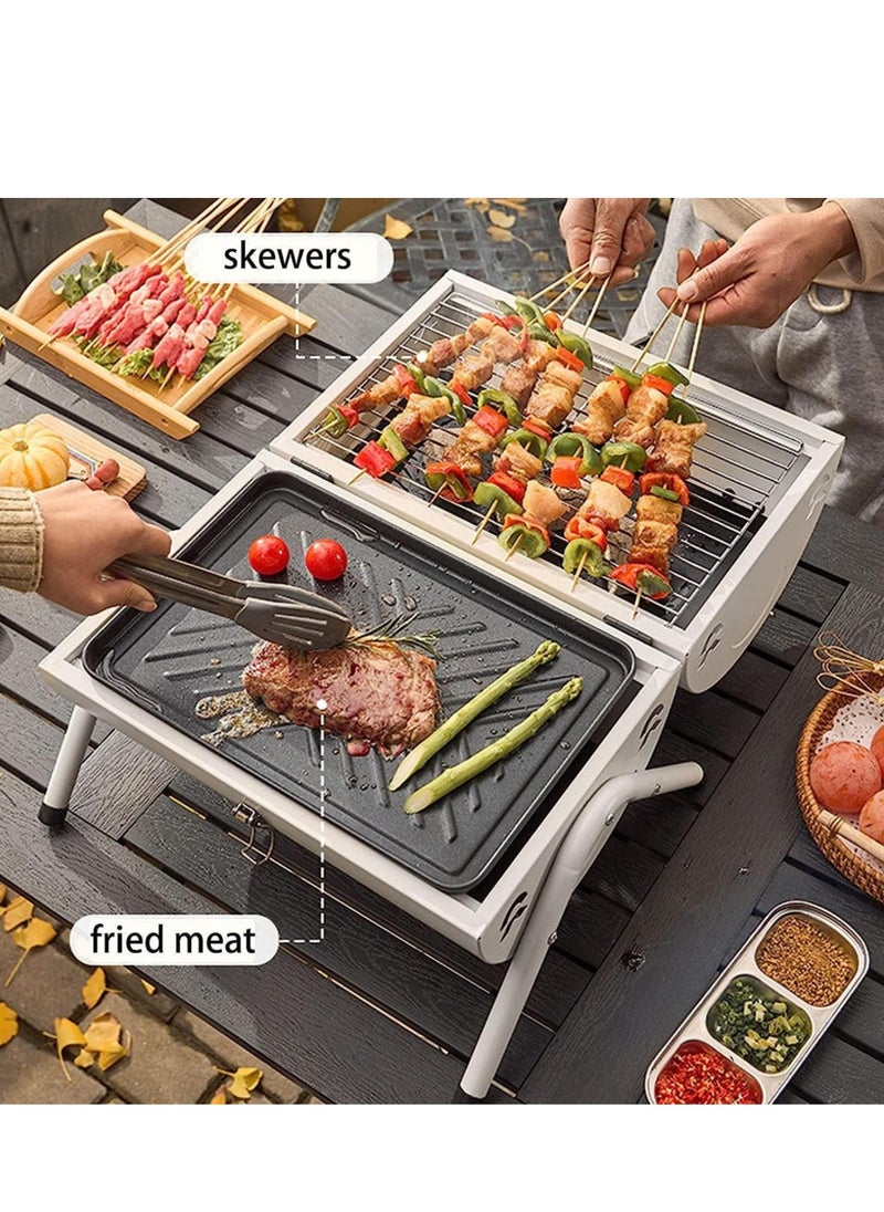 Manful Portable Charcoal Grill, Compact Cylindrical Grill, Table Grill Smoker for Outdoor Cooking, Backyard, Camping, Picnic, Beach, BBQ Suitable for 3-5  - Image 2