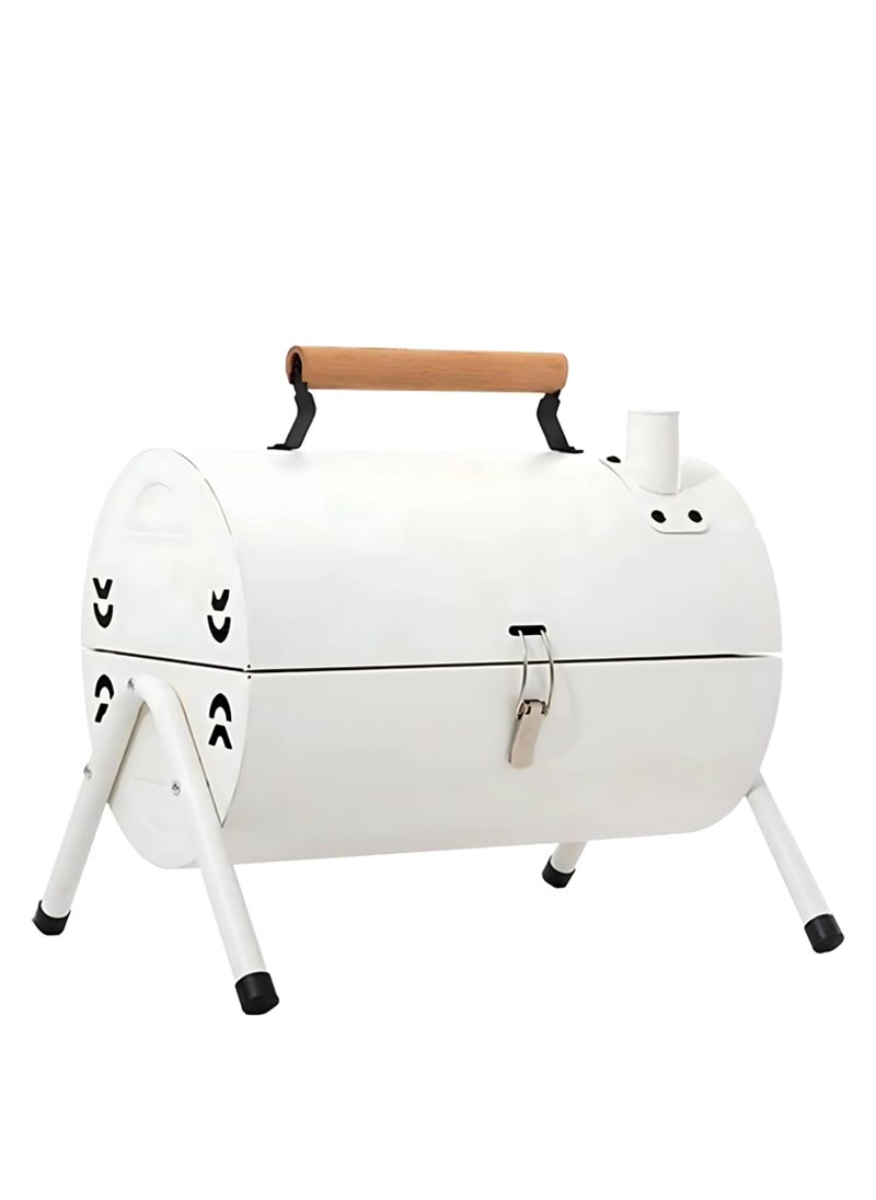 Manful Portable Charcoal Grill, Compact Cylindrical Grill, Table Grill Smoker for Outdoor Cooking, Backyard, Camping, Picnic, Beach, BBQ Suitable for 3-5  - Image 1