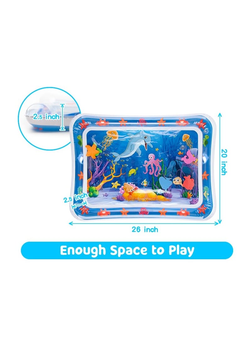 ممز بلانيت سجادة لعب مائية القابلة للنفخ لوقت البطن للأطفال من ممز بلانيت  | أداة مونتيسوري لتحفيز النمو الحسي والحركي | مناسبة لحديثي الولادة من  3-9 أشهر -العاب اطفال -العاب تنميه وتعليميه للأطفال - Image 3