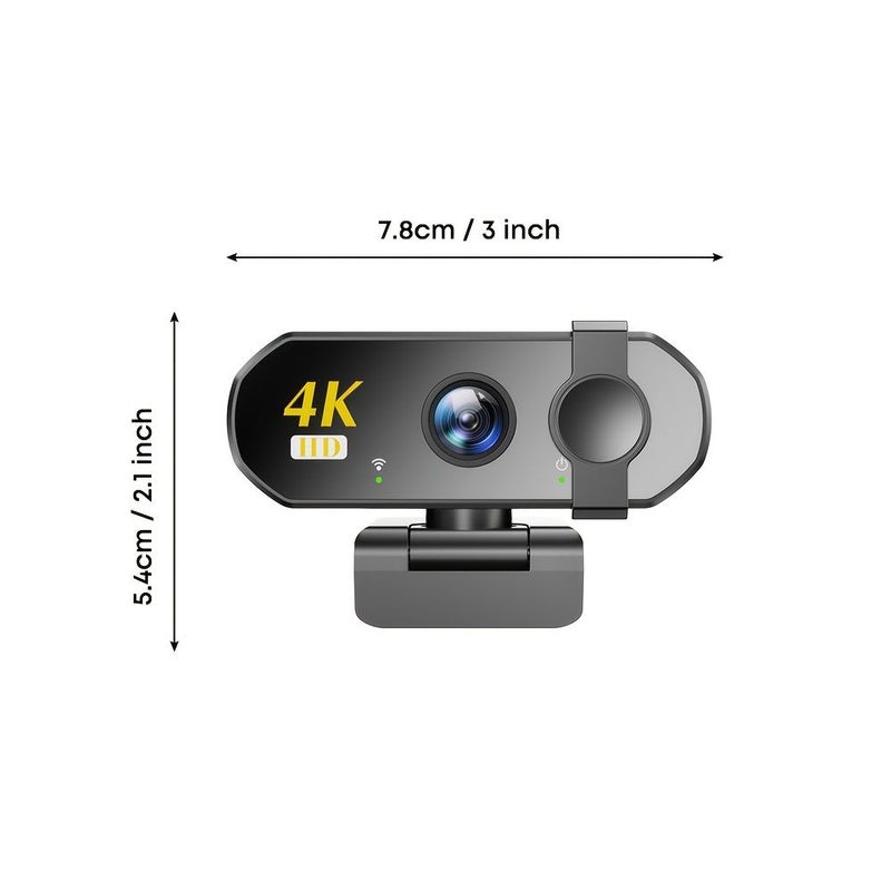 4K Ultra HD Webcam With Built In Microphone And Fill Light Black - Image 1