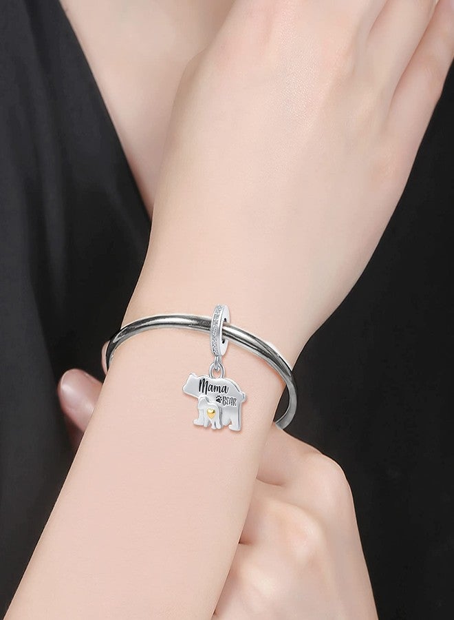 OutstandLong Mama Bear Charm for Pandora Bracelets Mother Daughter Son Charm Dangle Bead for Mom - Image 3