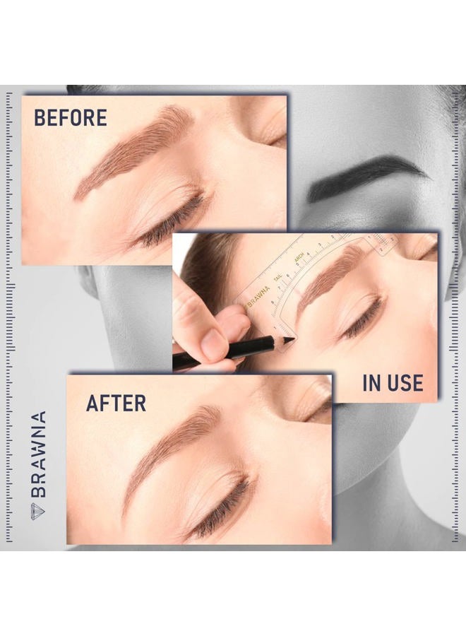 Brawna Eyebrow Ruler - 60 Pcs Clear Adhesive Shaping, Henna Tinting and Microblading Kit Stencils - Disposable Extensions Shaper Tool for Women - Microblading Supplies - Image 4