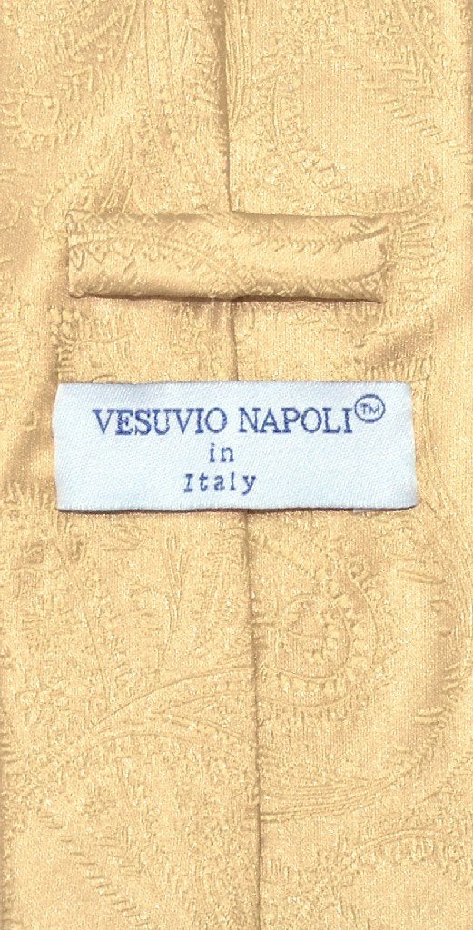Vesuvio Napoli فيزوفيو نابولي ربطة عنق للرجال بتصميم بيزلي باللون الذهبي - Image 2