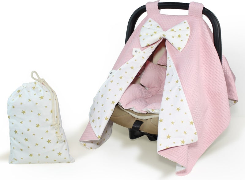 Atölye Eda Cotton Pique Stroller Cover Cushion Pouch 3 Pieces - Image 1