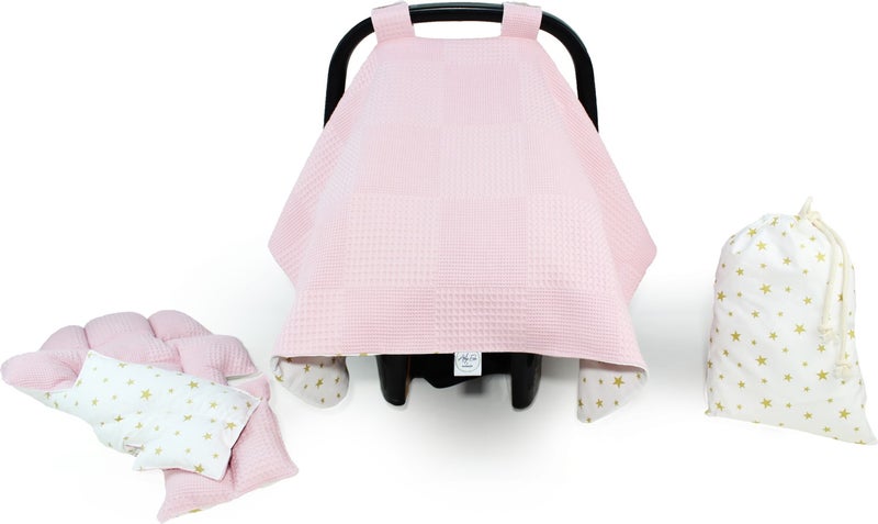 Atölye Eda Cotton Pique Stroller Cover Cushion Pouch 3 Pieces - Image 4