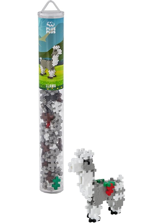 Plus-Plus 9604120 Llama Pcs Kreativ Bausteine Tube Lama Geniales Konstruktionsspielzeug 100 Teile Mehrfarbig Standard  - Image 1