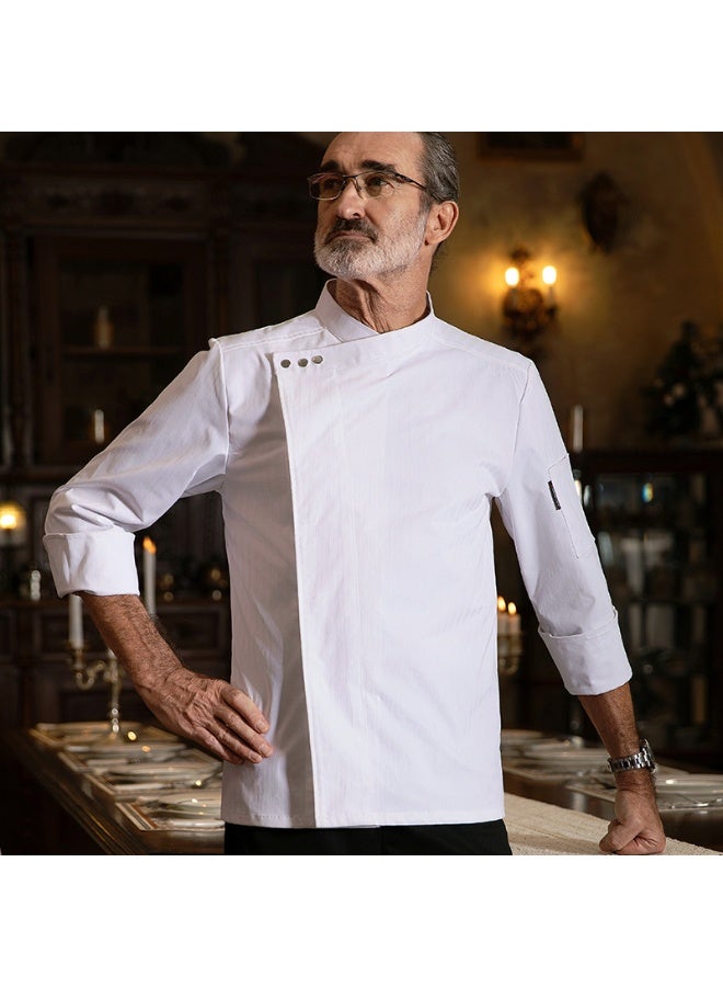 NIBEMINENT Professional Chef's Shirt Hotel Cook Uniforms Breathable Cooking Jacket Kitchen Catering Cake Room Hot Pot Kitchen Work Clothing  - Image 1