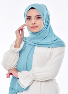 حجاب من فتاه - اسكارف - طرحة شيفون كريب مقاس مناسب - بيبي بلو