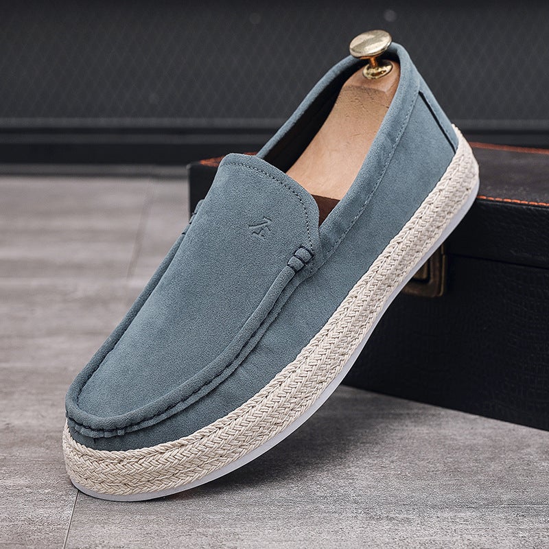 Large Size Cross-Border Mens Shoes, Mens Casual Shoes, Canvas Shoes, Mens Lazy Slip-Ons, Handmade Old Beijing Cloth Shoes, Soft Soles E023 blue 