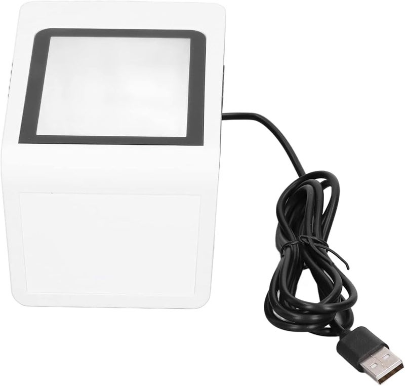 ماسح الباركود المكتبي السلكي عبر USB مع إشارات صوتية وقراءة تلقائية للرمز الثنائي لآلات نقاط البيع وأجهزة الكمبيوتر - Image 1