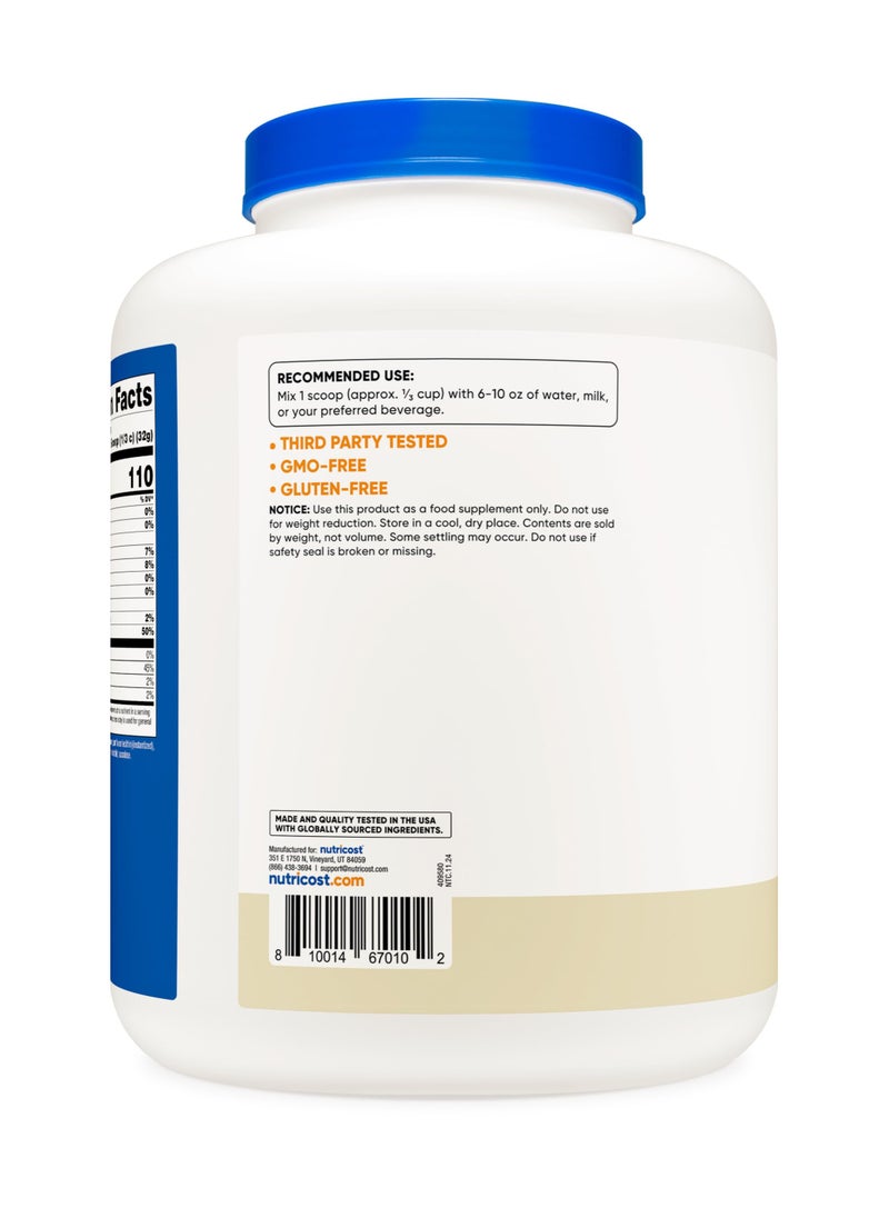 Nutricost - Casein Protein - Micellar Casein, Vanilla, 25 G Protein Per Serving, 71 Servings, 5 Lb Per Container - Vanilla Naturally And Artificially Flavored Net Wt.5 Lb - Image 1
