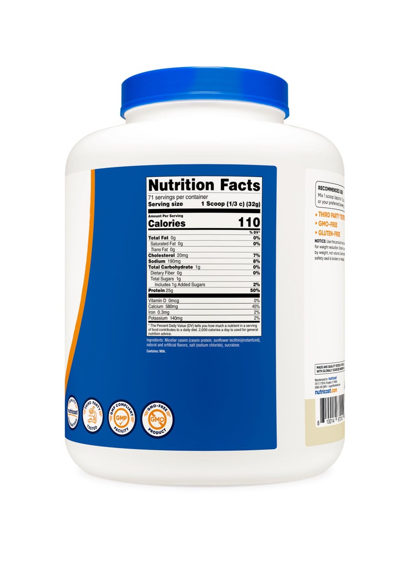 Nutricost - Casein Protein - Micellar Casein, Vanilla, 25 G Protein Per Serving, 71 Servings, 5 Lb Per Container - Vanilla Naturally And Artificially Flavored Net Wt.5 Lb - Image 1