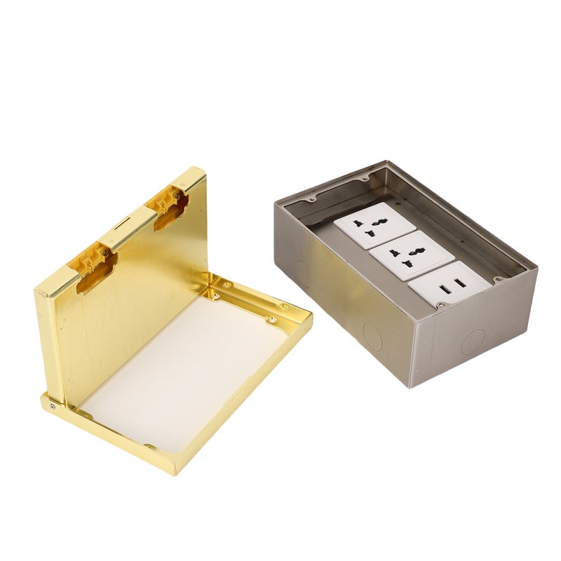 مقبض أرضي مُدور بقوة 16 أمبير و4000 واط مع 2 مقابس و2 منافذ USB وغطاء مقلوب - مجموعة صندوق مقبض كهربائي أرضي للمكتب والمدرسة - Image 2