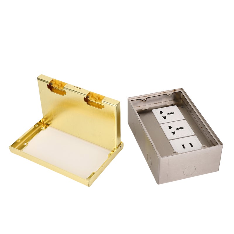 مقبض أرضي مُدور بقوة 16 أمبير و4000 واط مع 2 مقابس و2 منافذ USB وغطاء مقلوب - مجموعة صندوق مقبض كهربائي أرضي للمكتب والمدرسة - Image 3