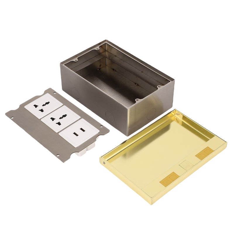 مقبض أرضي مُدور بقوة 16 أمبير و4000 واط مع 2 مقابس و2 منافذ USB وغطاء مقلوب - مجموعة صندوق مقبض كهربائي أرضي للمكتب والمدرسة - Image 4