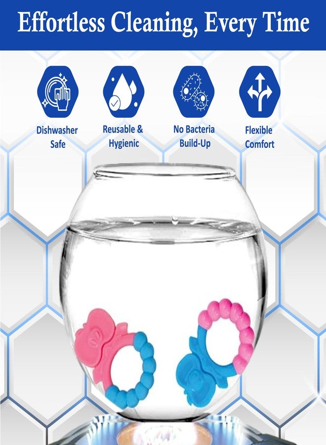 MamaLaps Soft Silicone Baby Teether, Silicone BPA Free Teethers for Newborn Infant, Teething Toy for Babies with Textured Surface for Soothing Gums (Pack of 2, Ribb Apple) - Image 3
